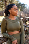 Black Vibe Tribe Signature Fitness Top (Army Green)