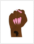 Black Power Fist w/ Nails Greeting Card