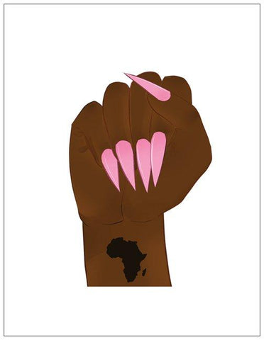 Black Power Fist w/ Nails Greeting Card