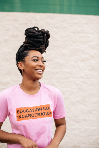 Education Not Incarceration Tee (Pink)