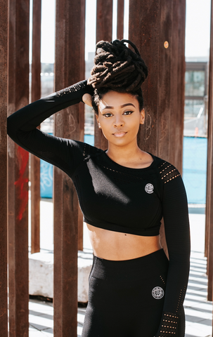 Black Vibe Tribe Signature Fitness Top (Black)